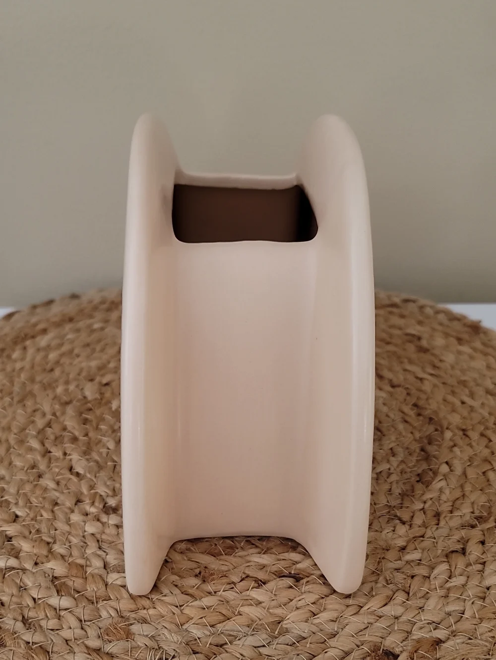 Bath & Body Works Matte Beige Ceramic Rainbow Planter Vase